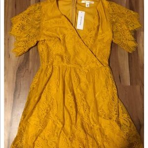 Francesca’s Yellow Lace Dress NWT